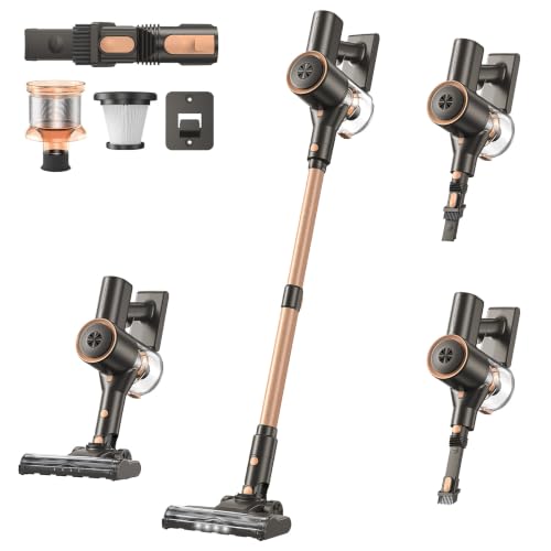 Ljuren Cordless Vacuum, Real-Time Battery Screen, Dual Adjustable Suction